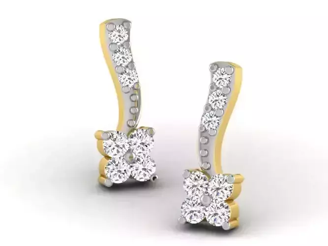 Golden Earrings With Diamonds 34