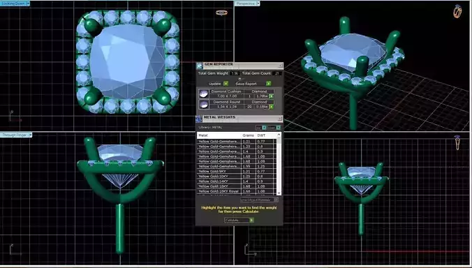 Square Shaped Pendant With Gem 29