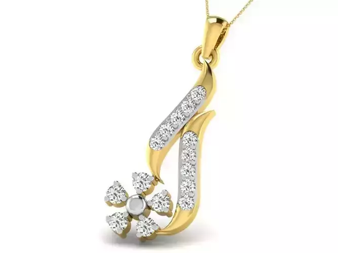 Golden Pendant With Diamonds 54