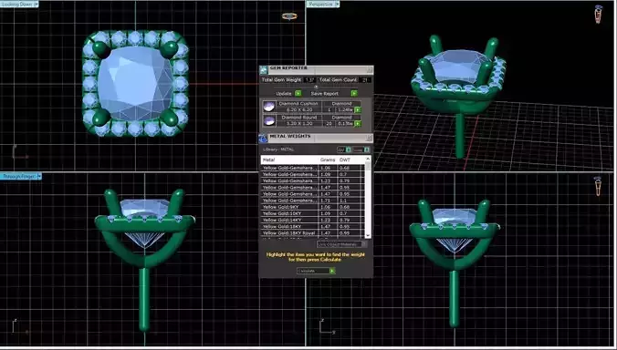 Square Shaped Pendant With Gem 35