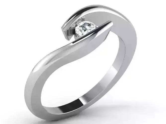 Spiral Silver RIng with Diamonds  2