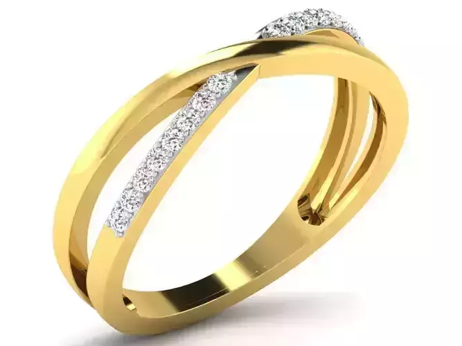 Golden Spiral Wedding Ring With Diamonds