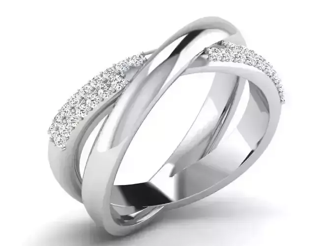 Silver Spiral Wedding Ring With Diamonds