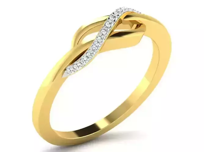 Golden Spiral Ring With Diamonds 1