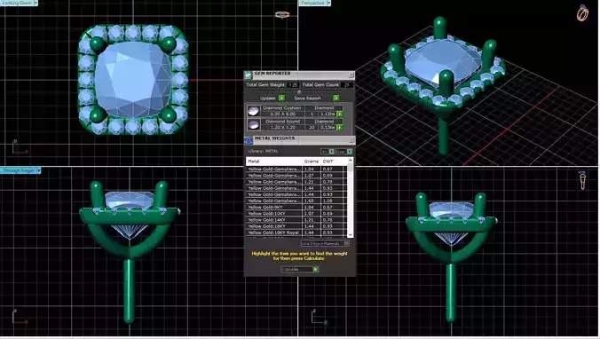 Square Shaped Pendant With Gem 38