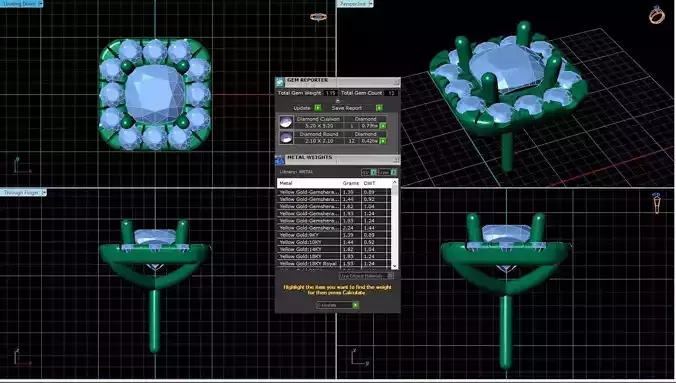 Square Shaped Pendant With Gem 39
