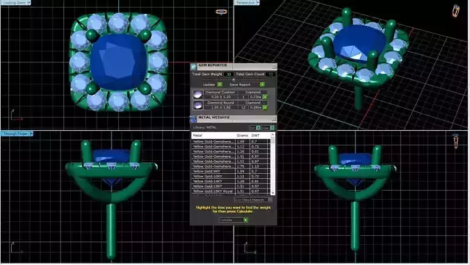Square Shaped Pendant With Gem 40
