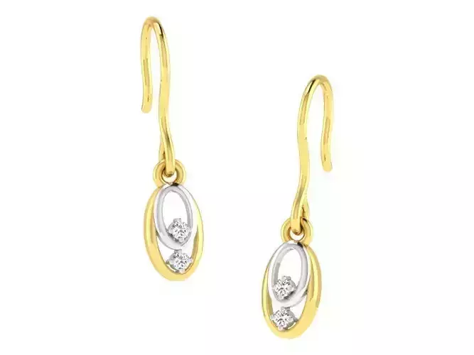 Oval Shaped Drop Earrings With Diamonds 6