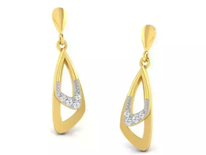 Golden Drop Earrings With Diamonds 26