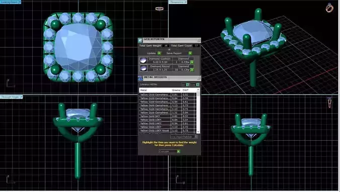 Square Shaped Pendant With Gem 41