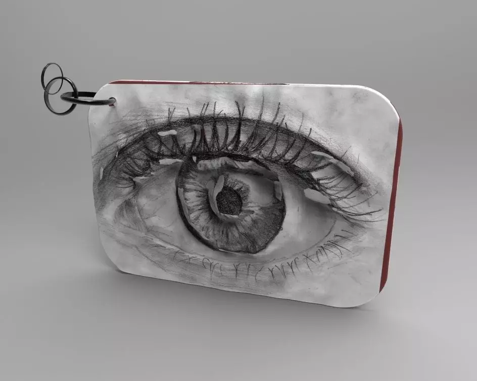 Eye keychain 3D print model_0