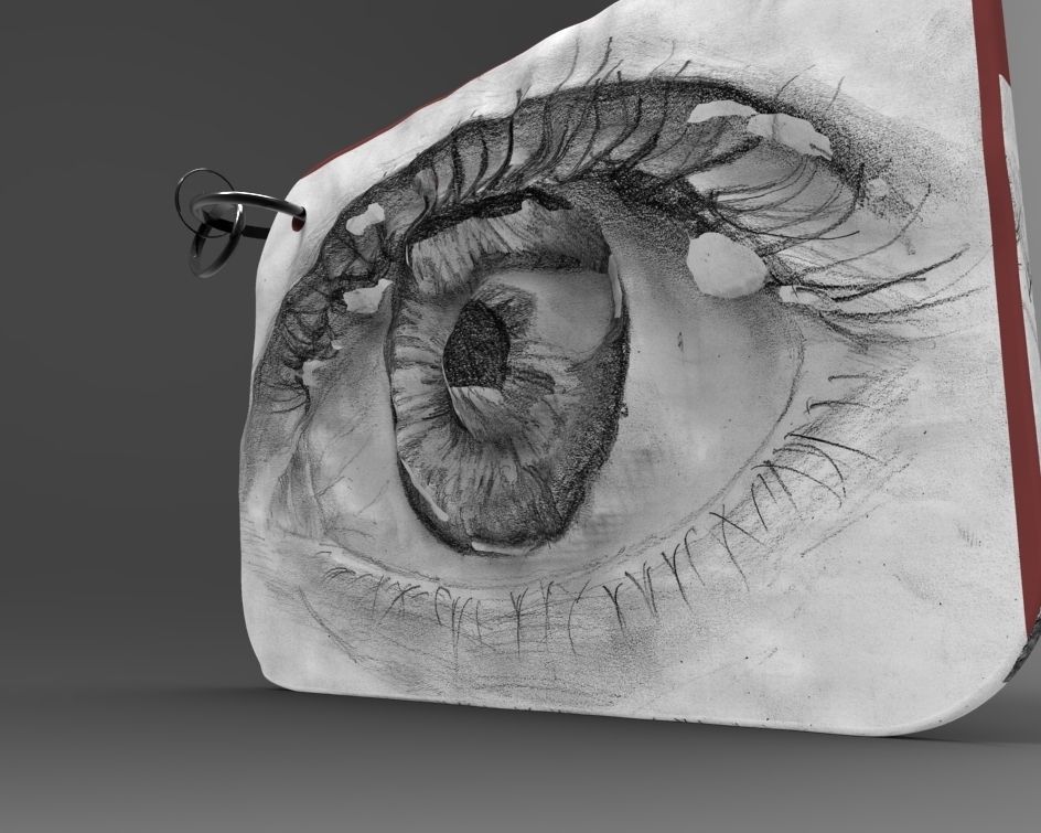 Eye keychain 3D print model_6