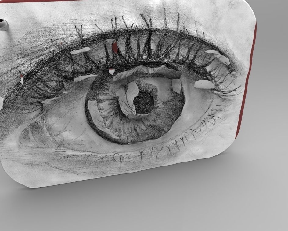 Eye keychain 3D print model_2