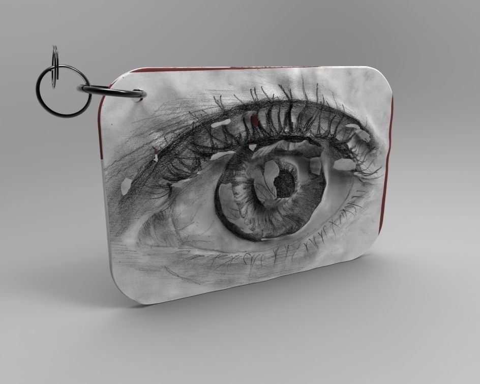 Eye keychain 3D print model_1
