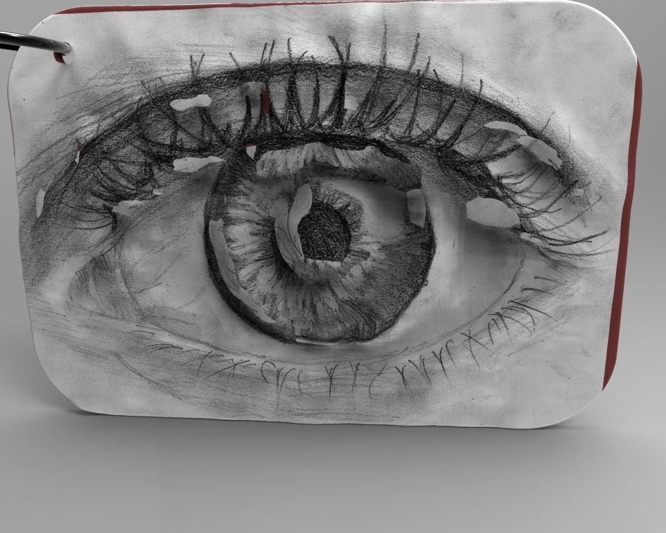 Eye keychain 3D print model_3