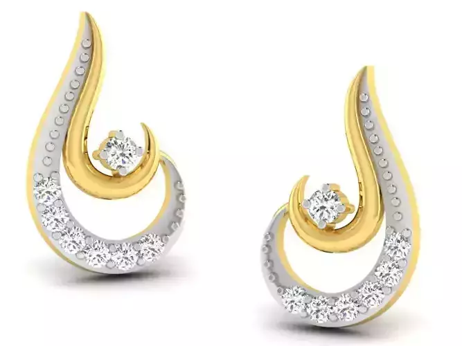 Golden Earrings With Diamonds 36