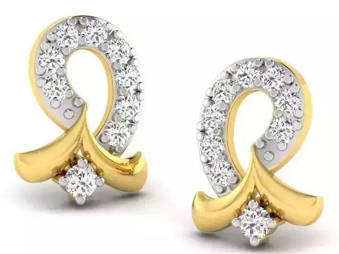 Golden Earrings With Diamonds 37