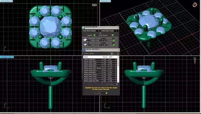 Square Shaped Pendant With Gem 42