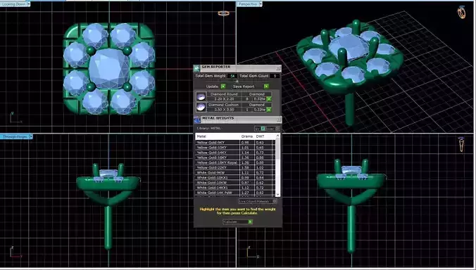 Square Shaped Pendant With Gem 45