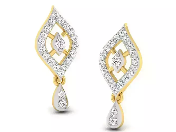Marquise Shaped Drop Earrings With Diamonds 1