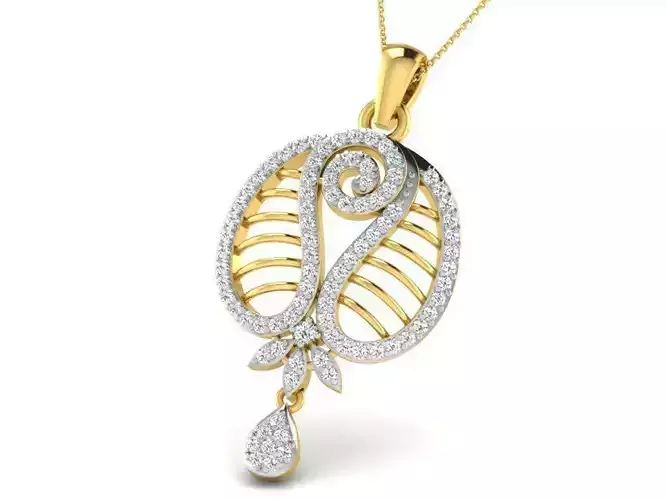 Golden Pendant With Diamonds 62