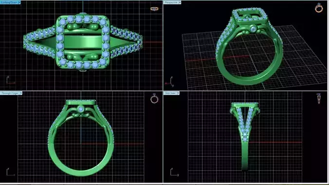 Square Side Stone Ring