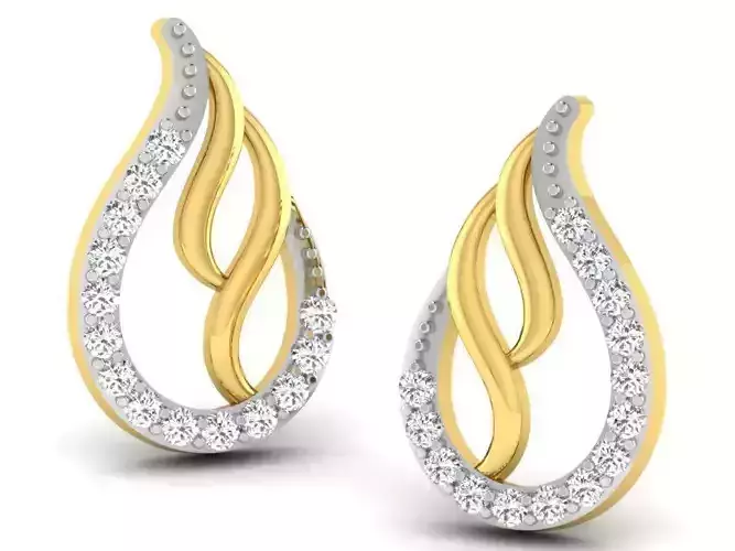 Drop Shape Earrings With Diamonds 4
