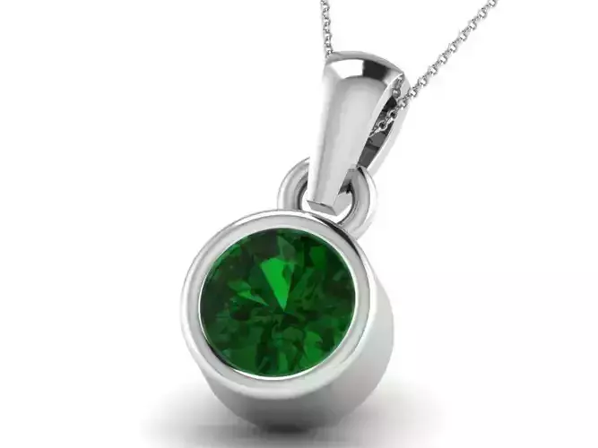 Silver Pendant with Emerald