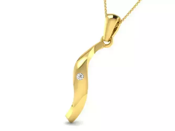 Gold Color Pendant With Diamond 1