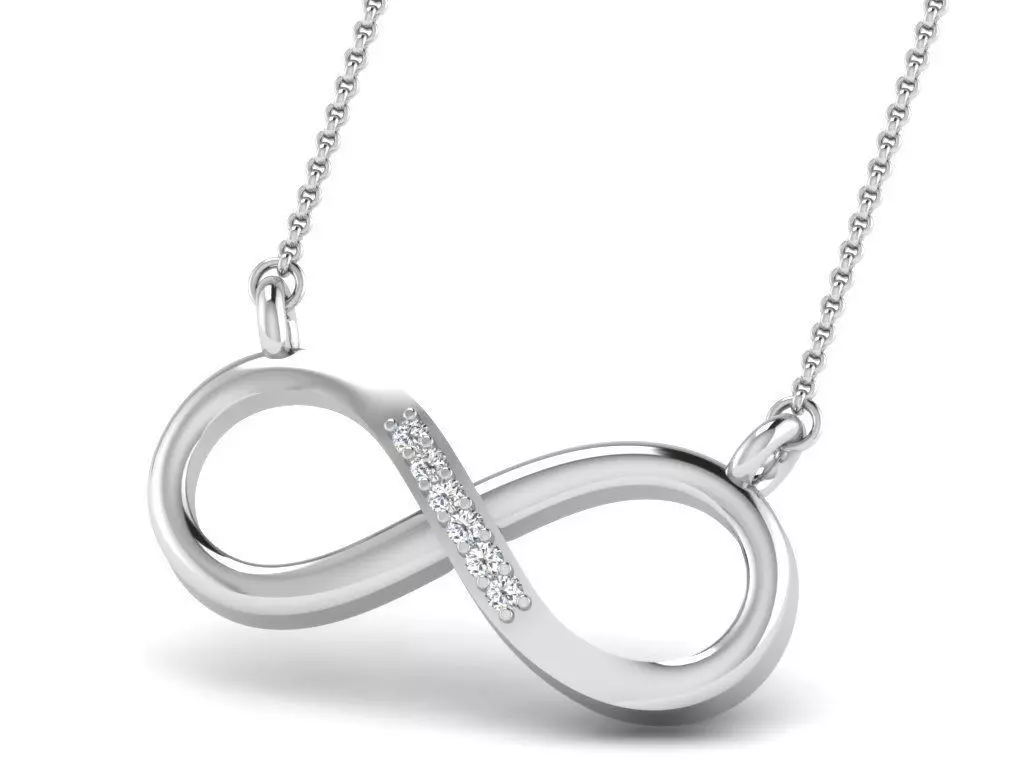 Infinity Loop Pendant With Diamonds 3D print model_0