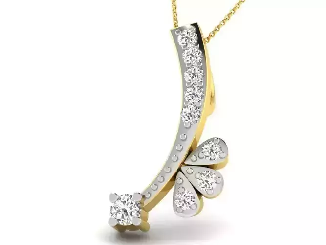 Gold Color Pendant With Diamonds 18
