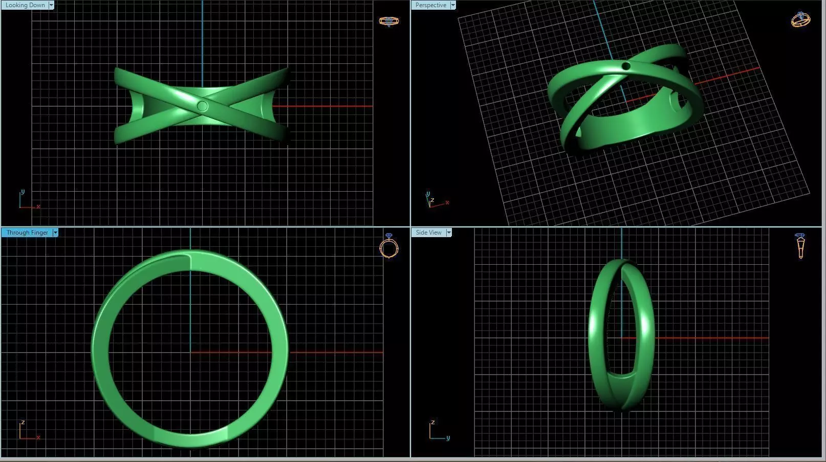 Criss Cross Ring 3D print model_0