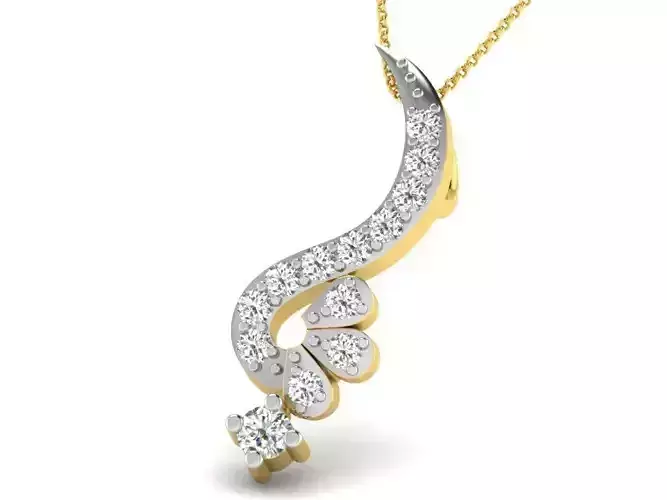 Gold Color Pendant With Diamonds 20