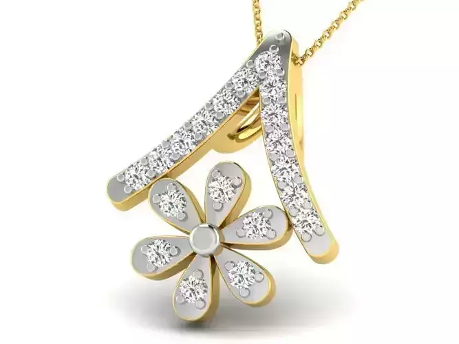 Gold Color Pendant With Diamonds 21