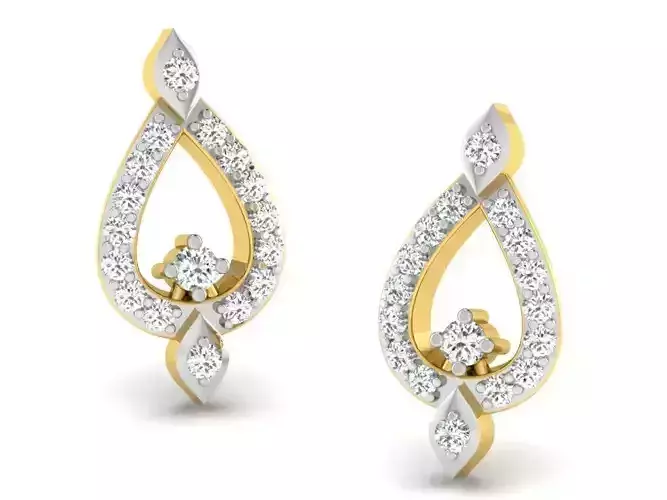 Drop Shaped Earrings With Diamonds