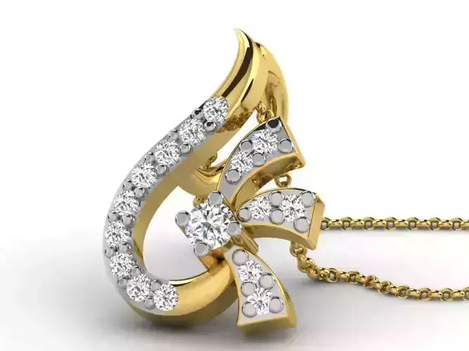 Golden Pendant With Diamonds 65