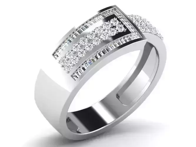 Silver Engagement Ring With Diamonds 14