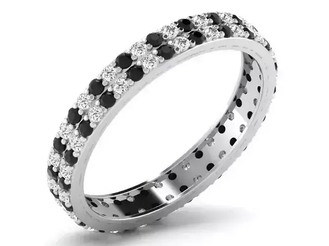 Silver Ring with Diamonds And Gems