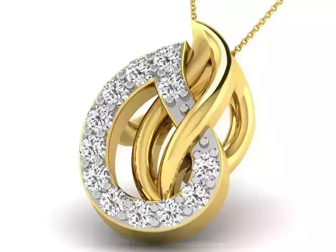 Drop Shape Golden Pendant