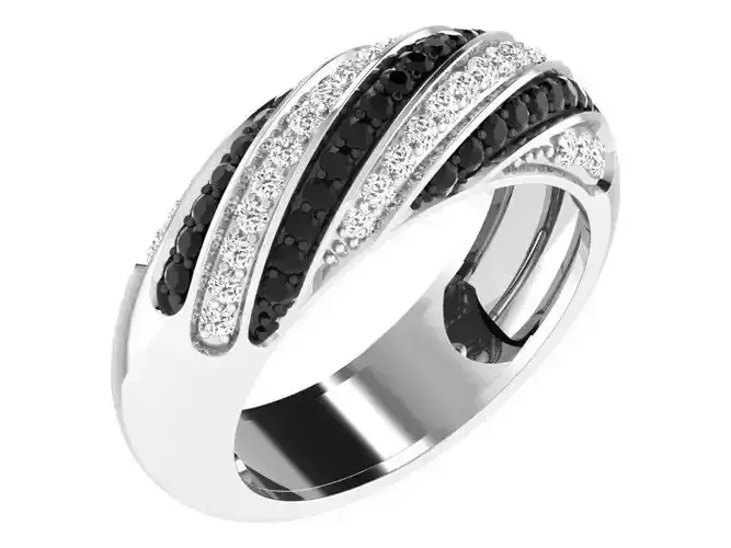 Silver Ring With Diamonds and Gems