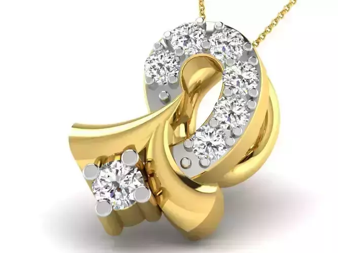 Golden Pendant With Diamonds 67