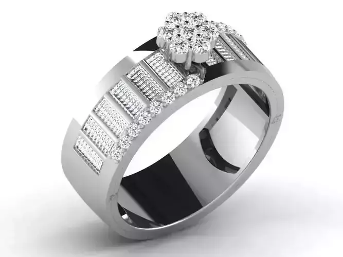 Silver Engagement Ring With Diamonds 17