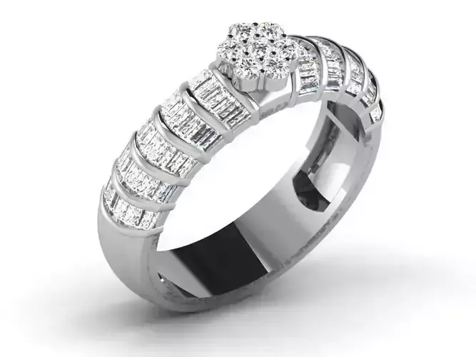 Silver Engagement Ring With Diamonds 19