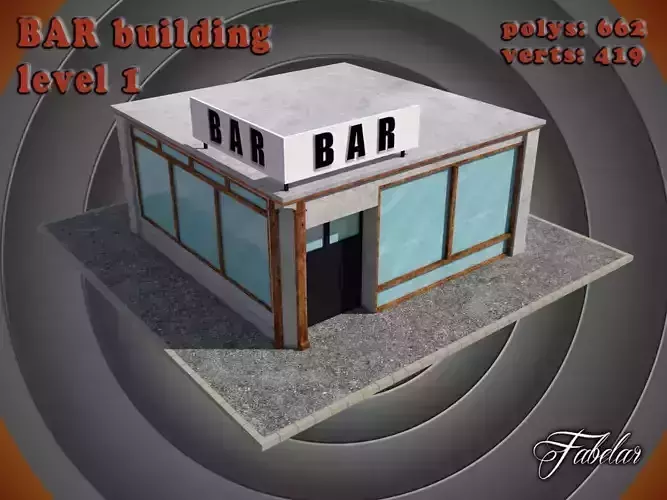 BAR level Low-poly 3D model