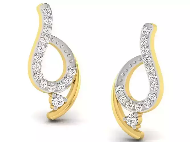 Golden Earrings With Diamonds 39