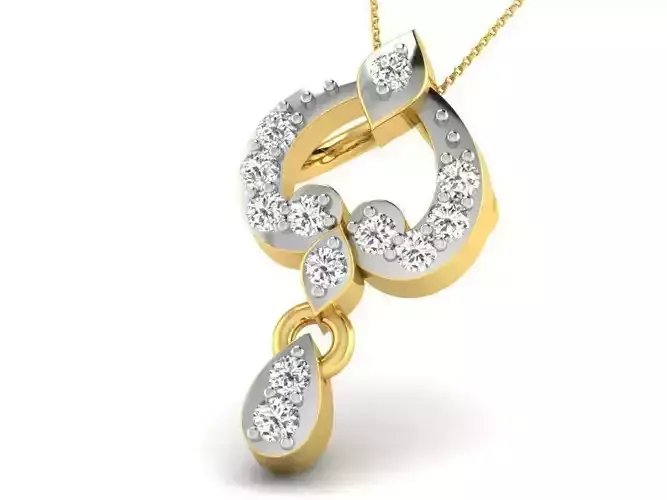 Golden Pendant With Diamonds 72