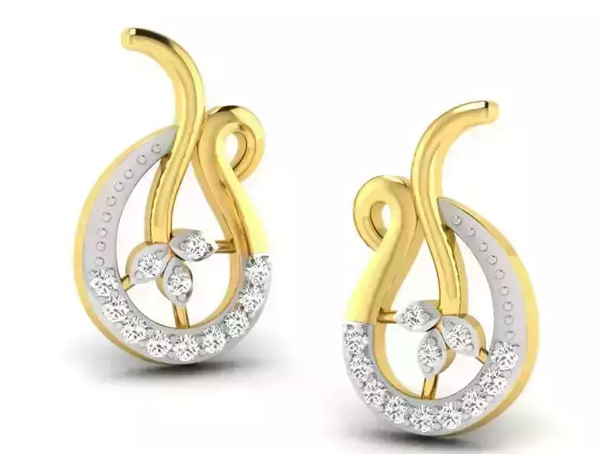 Drop Shaped Earrings With Diamonds 1