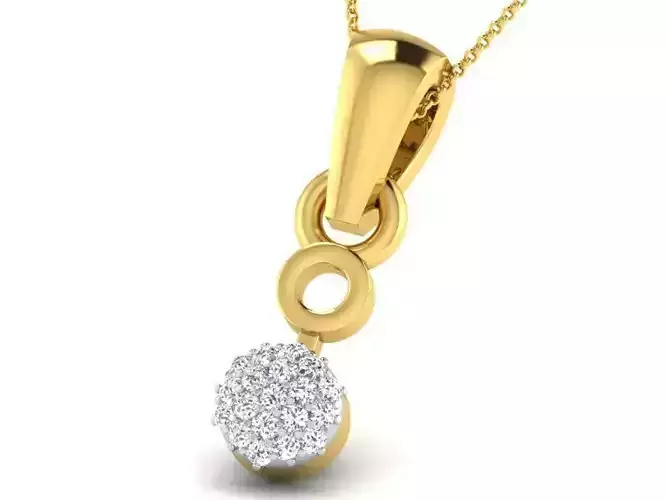 Golden Pendant With Diamonds 74