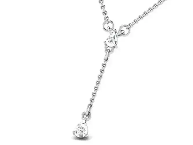 Silver Chain Pendant With Diamonds 1