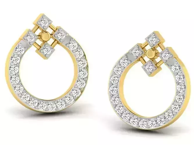 Drop Shaped Drop Earrings With Diamonds 3